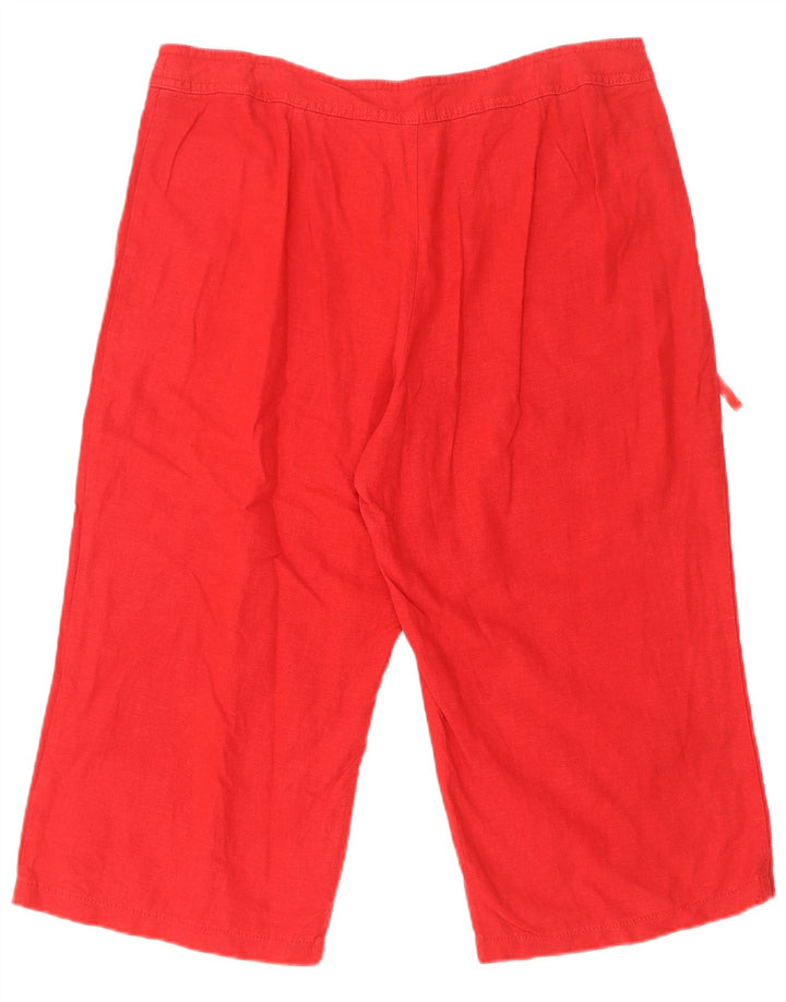 Marks & Spencer Damskie Bermudy UK 16 Duże W34 Czerwone Lniane