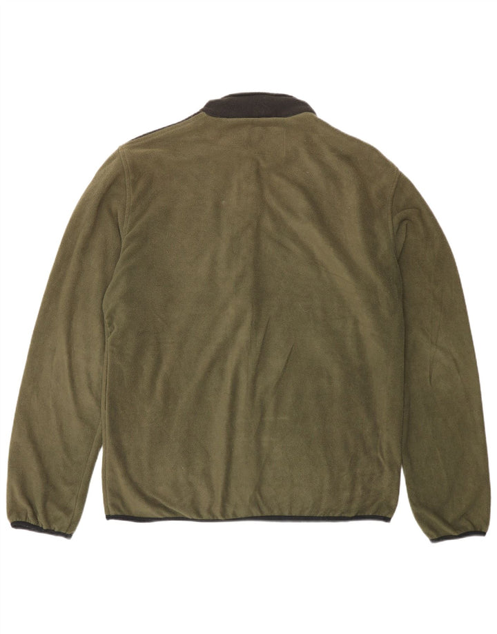 Męska kurtka polarowa Jack & Jones UK 40, duża, zielona, z blokami kolorów