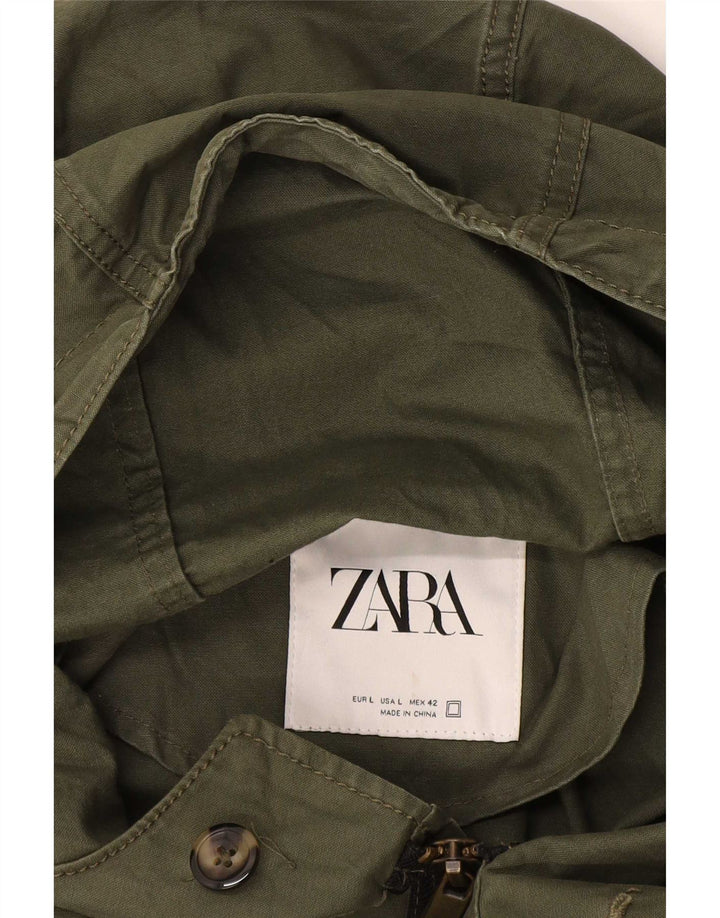 Męska kurtka parka z kapturem Zara UK 40 Large Khaki