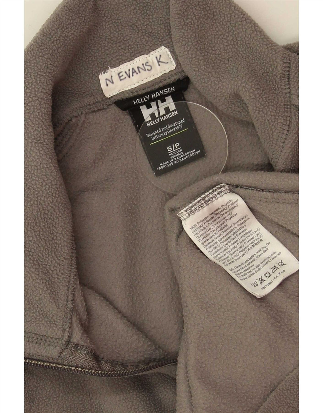 Męski sweter polarowy Helly Hansen z zamkiem błyskawicznym, mały, szary poliester