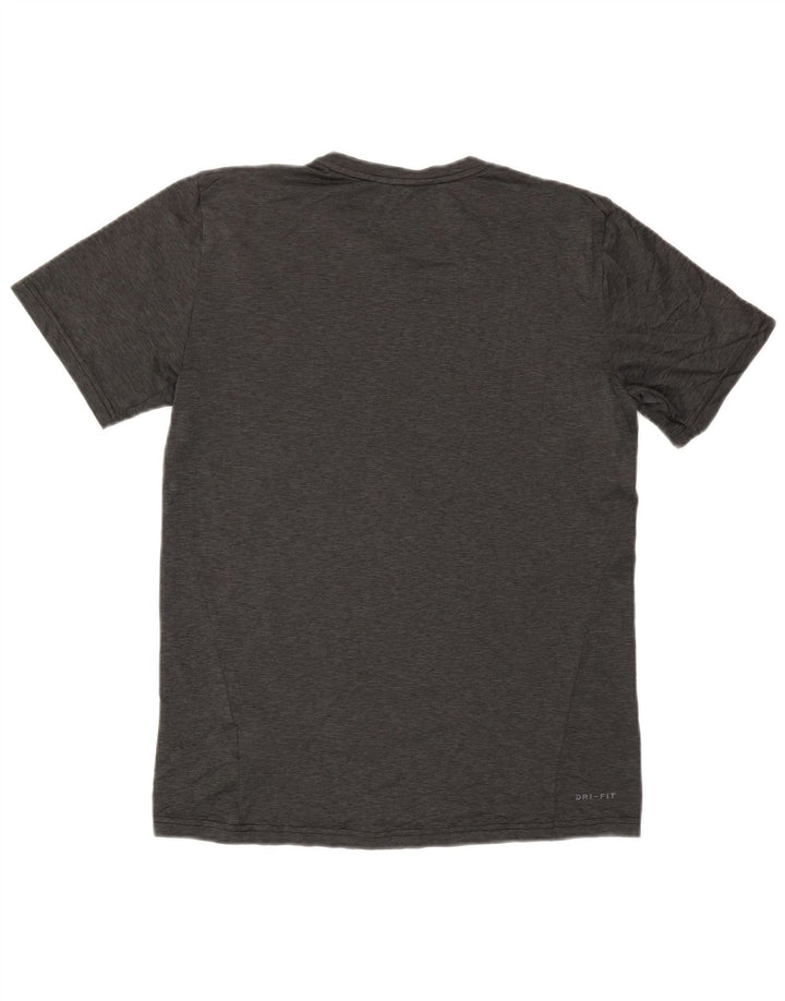 Męski T-shirt Nike Dri Fit Top, średni szary, nakrapiany poliester