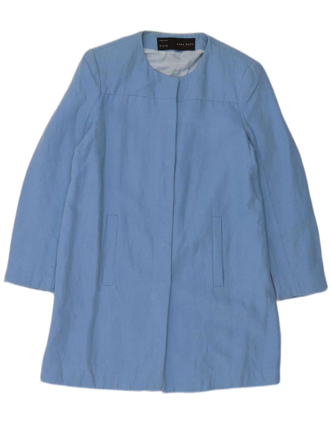 Płaszcz damski Zara UK 12, średni niebieski, bawełniany