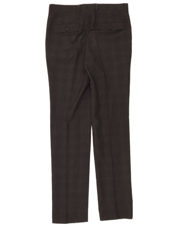 Marks & Spencer Męskie spodnie garniturowe Super Slim Fit W32 L33 Szara kratka