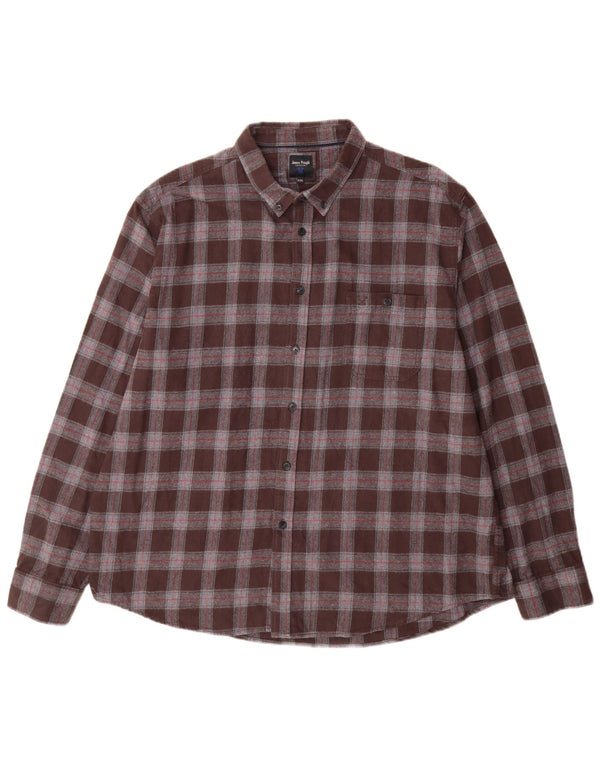 Męska koszula flanelowa James Pringle 2XL, bawełniana brązowa krata
