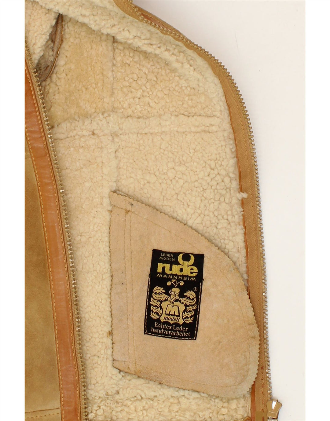 Kurtka męska Shearling VINTAGE UK 36 Small Beżowa Shearling