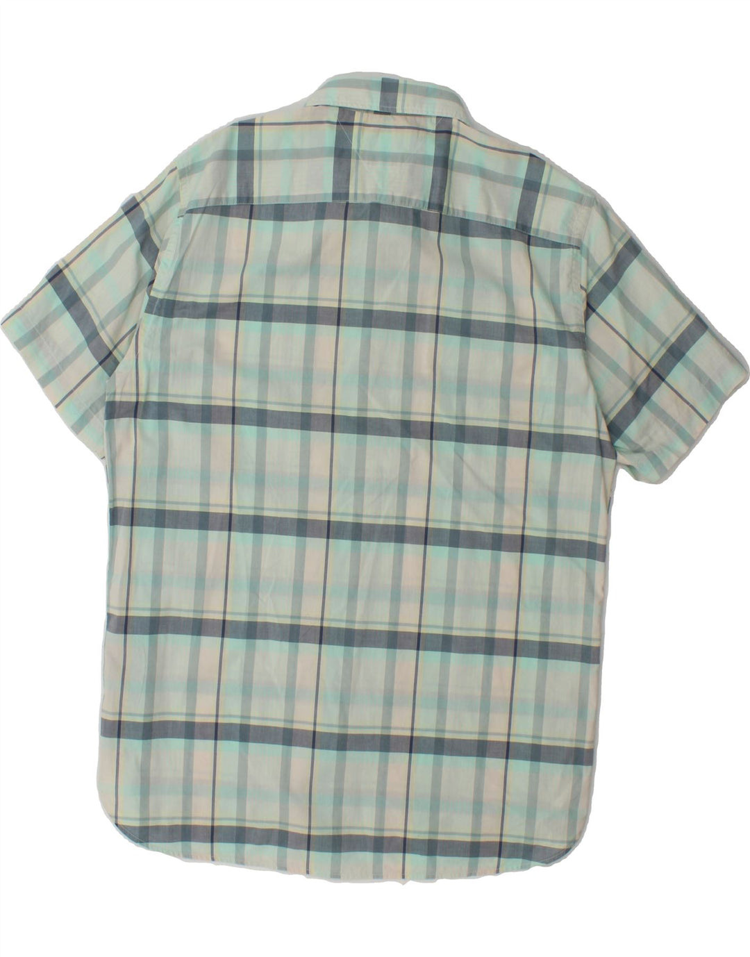 TOMMY HILFIGER Mens Regular Fit Short Sleeve Shirt Large Blue Check Vintage Tommy Hilfiger and Second-Hand Tommy Hilfiger from Messina Hembry 
