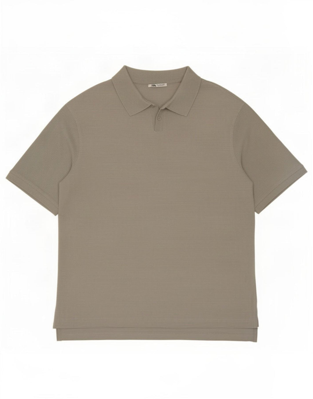 Męska koszulka polo Zara, duża, szara, bawełniana w prążki