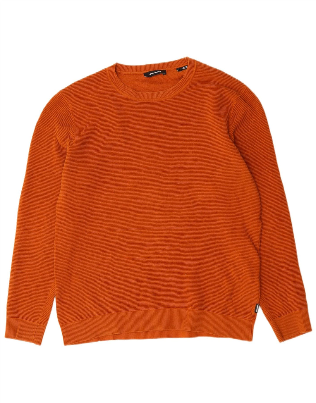 Męski sweter Jack & Jones z okrągłym dekoltem, duży, pomarańczowy, bawełniany