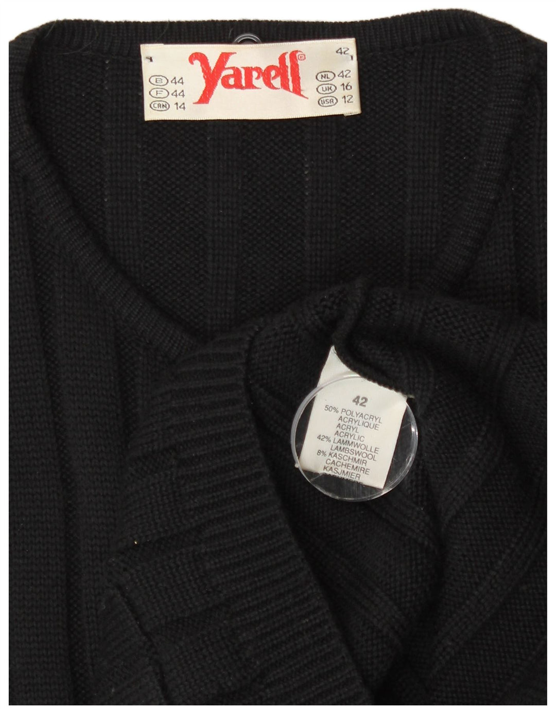 Sweter damski Yarell Longline Cardigan UK 16, duży czarny poliakryl