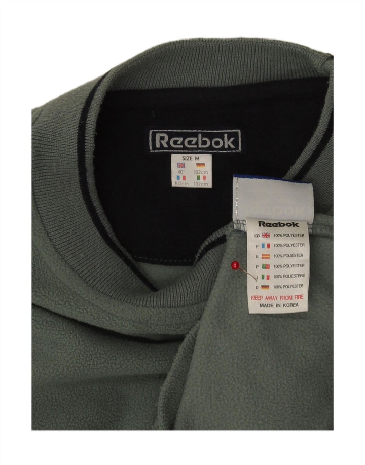Męski sweter polarowy Reebok UK 40, średni zielony poliester