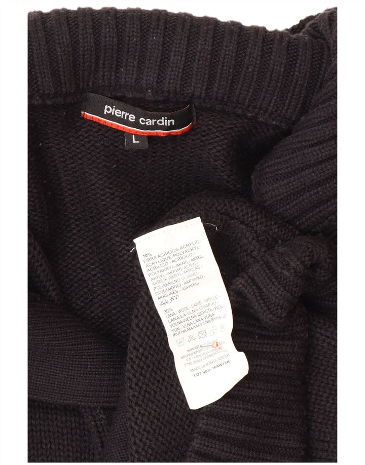 PIERRE CARDIN Męski sweter rozpinany, duży, granatowy, akrylowy