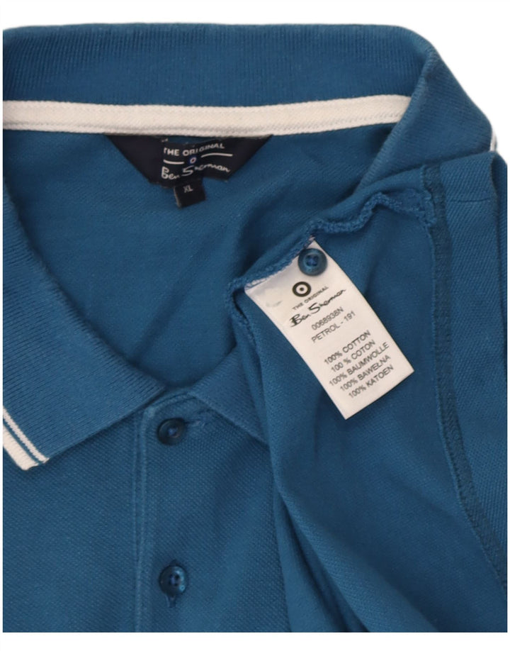 Męska koszulka polo Ben Sherman XL, niebieska, bawełniana