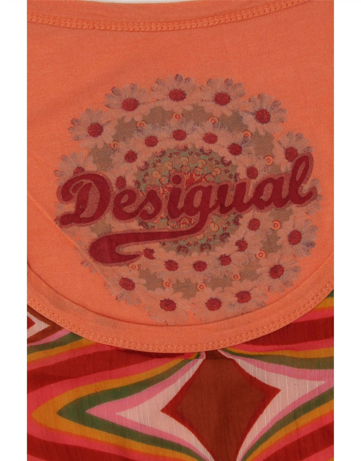 Damski top Desigual Graphic Vest Top UK 14 Średnio-pomarańczowy w kwiaty
