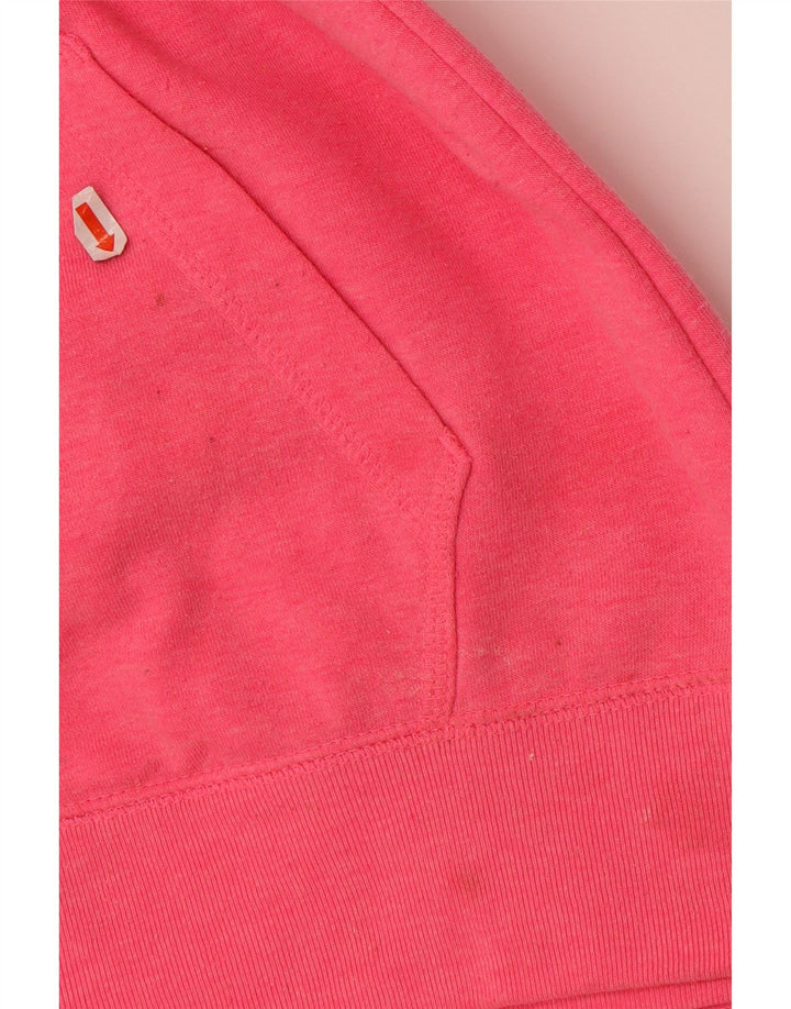 NIKE Womens Zip Hoodie Sweater UK 16 Large Pink Polyester