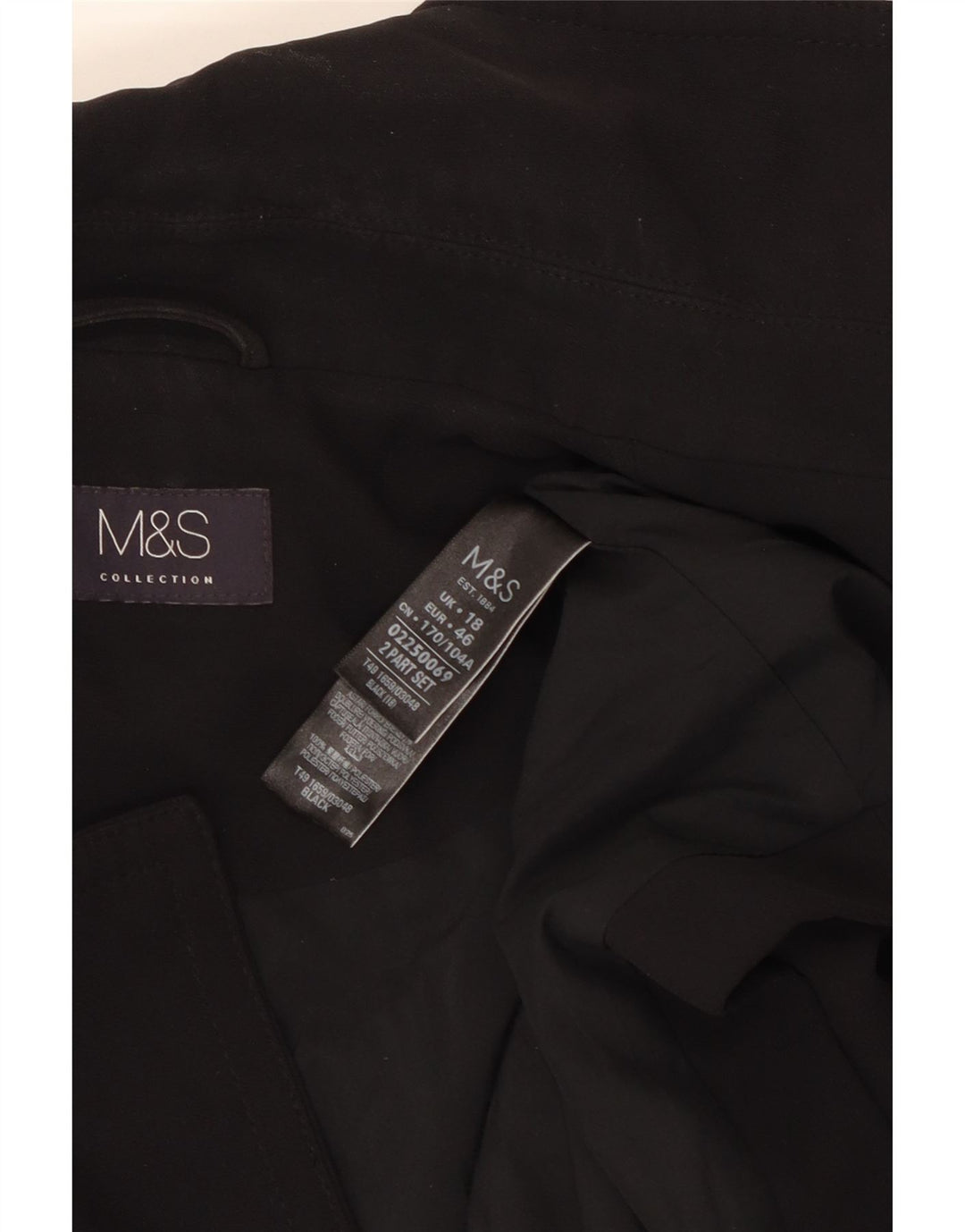 Marks & Spencer Damska marynarka bez rękawów z długimi rękawami, UK 18 XL, czarna