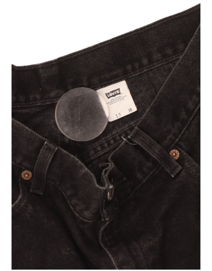 Damskie spodenki jeansowe Levi's z wysokim stanem, rozmiar 13, duże, czarne, bawełniane