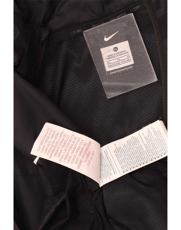 Chłopięca kurtka przeciwdeszczowa z kapturem Nike 13-14 lat XL, czarna, nylonowa