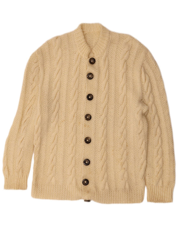 Sweter męski w stylu vintage, mały, w kolorze złamanej bieli