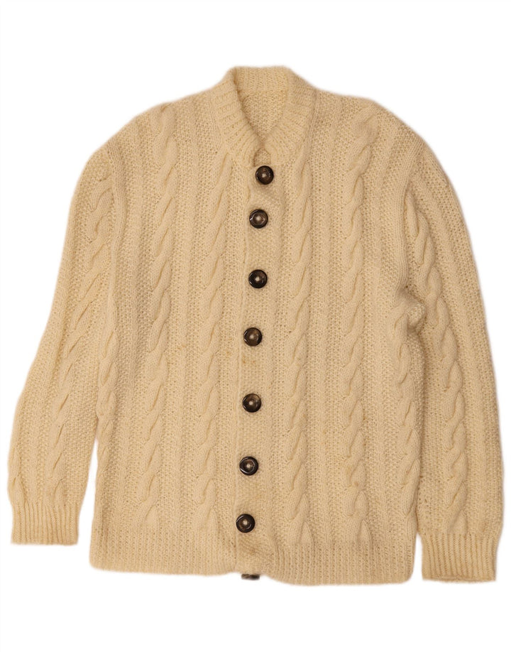 Sweter męski w stylu vintage, mały, w kolorze złamanej bieli