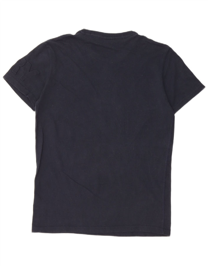 Męski T-shirt z grafiką Superdry, duży, granatowy, bawełniany