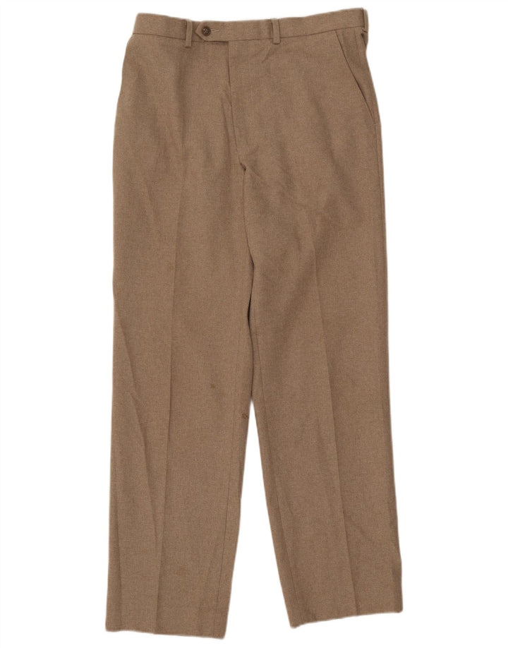 Marks & Spencer Męskie proste spodnie chino W32 L31 Beżowy poliester