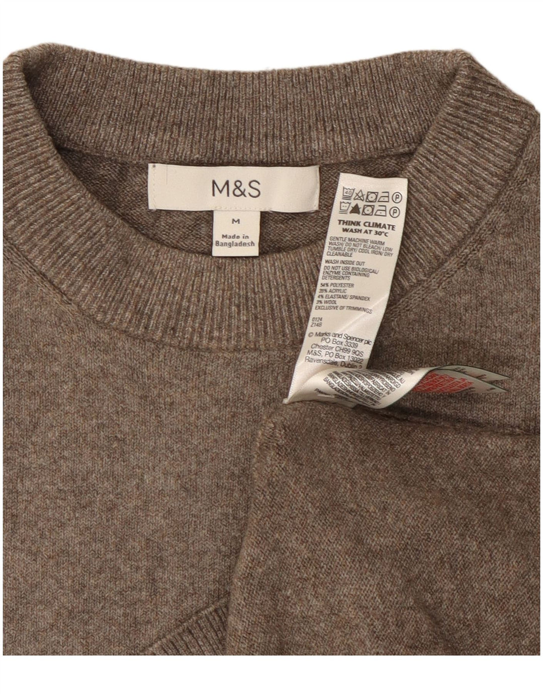 Sweter damski Marks & Spencer z okrągłym dekoltem, UK 14, średni szary