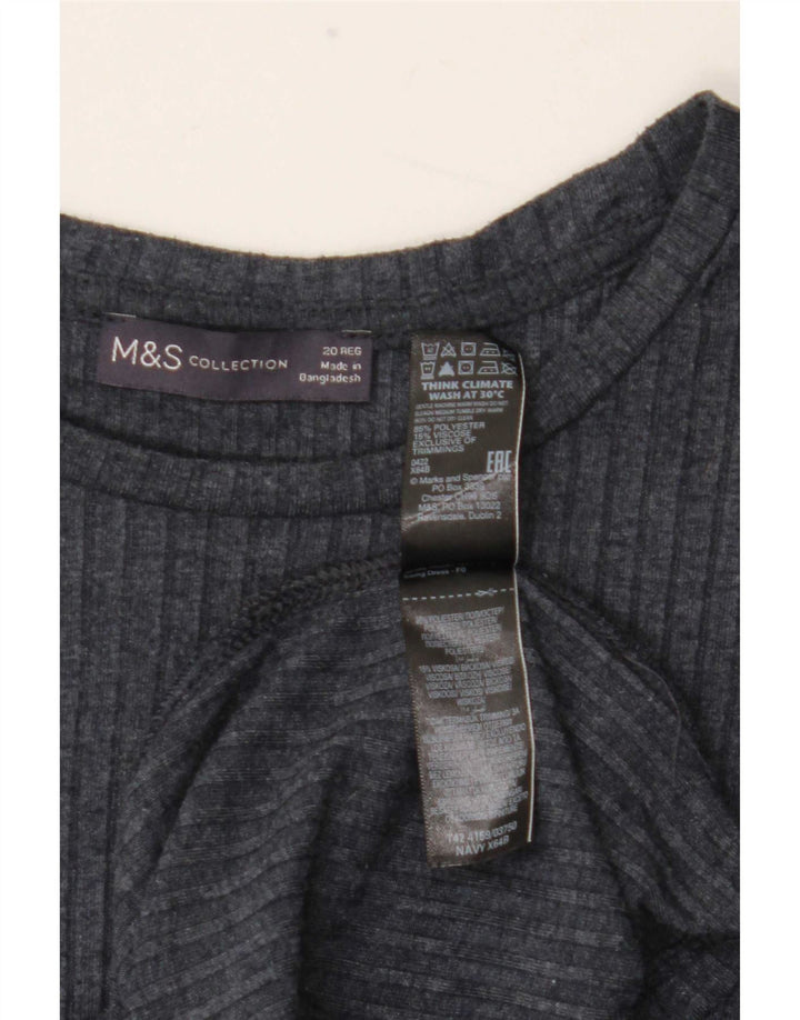 Marks & Spencer Damska sukienka podstawowa z długim rękawem UK 20 2XL granatowa
