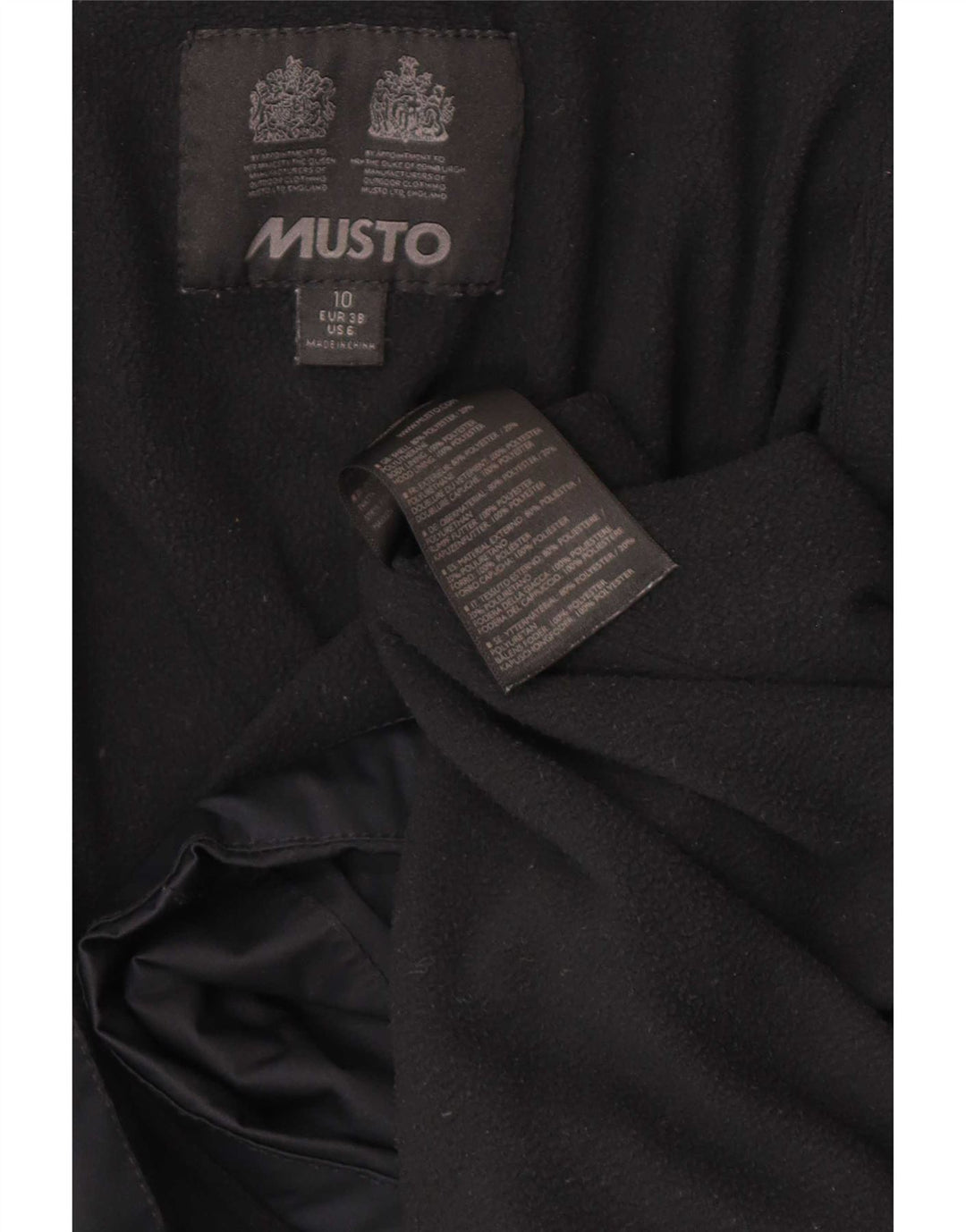 Damska kurtka przeciwwiatrowa z kapturem, oversize Musto UK 10, mała czarna
