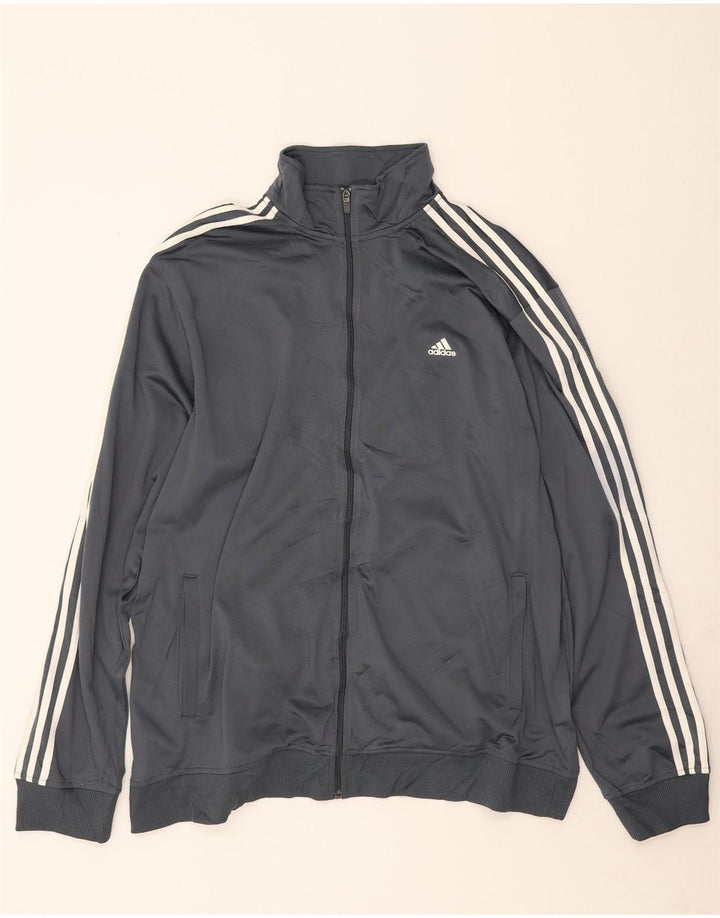 Adidas Męska kurtka dresowa Climalite Top 2XL Szary poliester