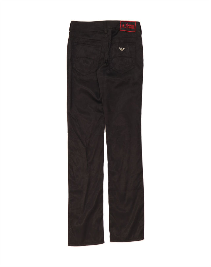ARMANI Womens Straight Casual Trousers W24 L32 Black Polyester Vintage Armani and Second-Hand Armani from Messina Hembry 