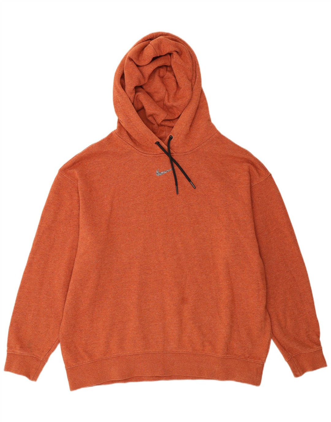 NIKE Mens Hoodie Jumper Small Orange Cotton