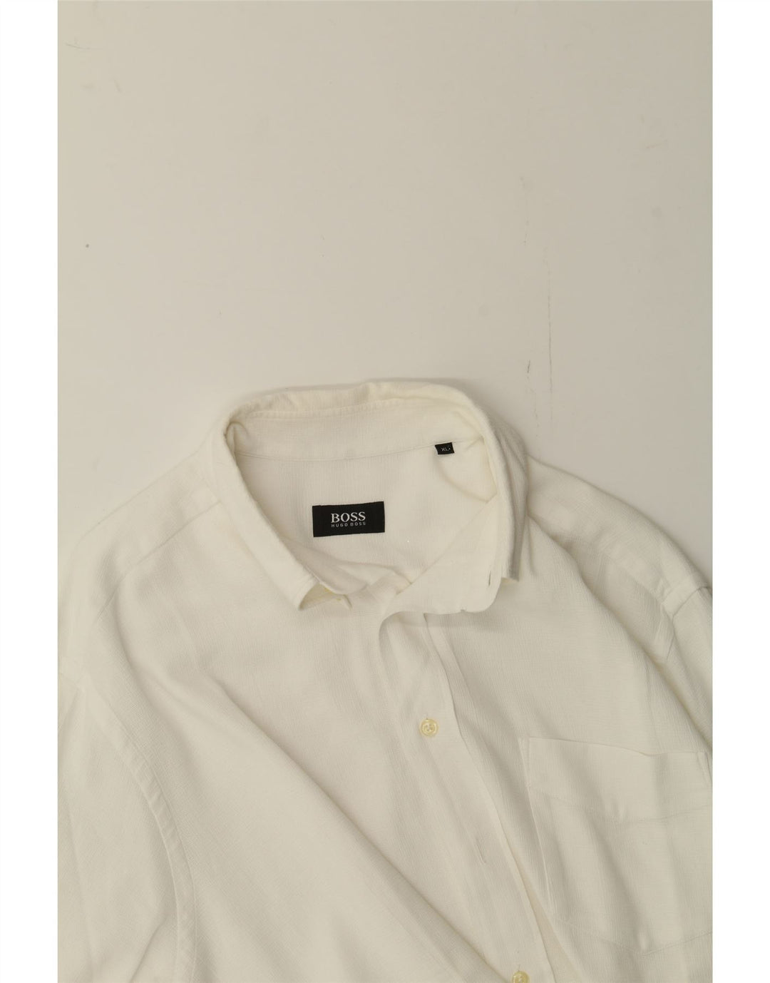 HUGO BOSS Mens Short Sleeve Shirt XL White Vintage Hugo Boss and Second-Hand Hugo Boss from Messina Hembry 