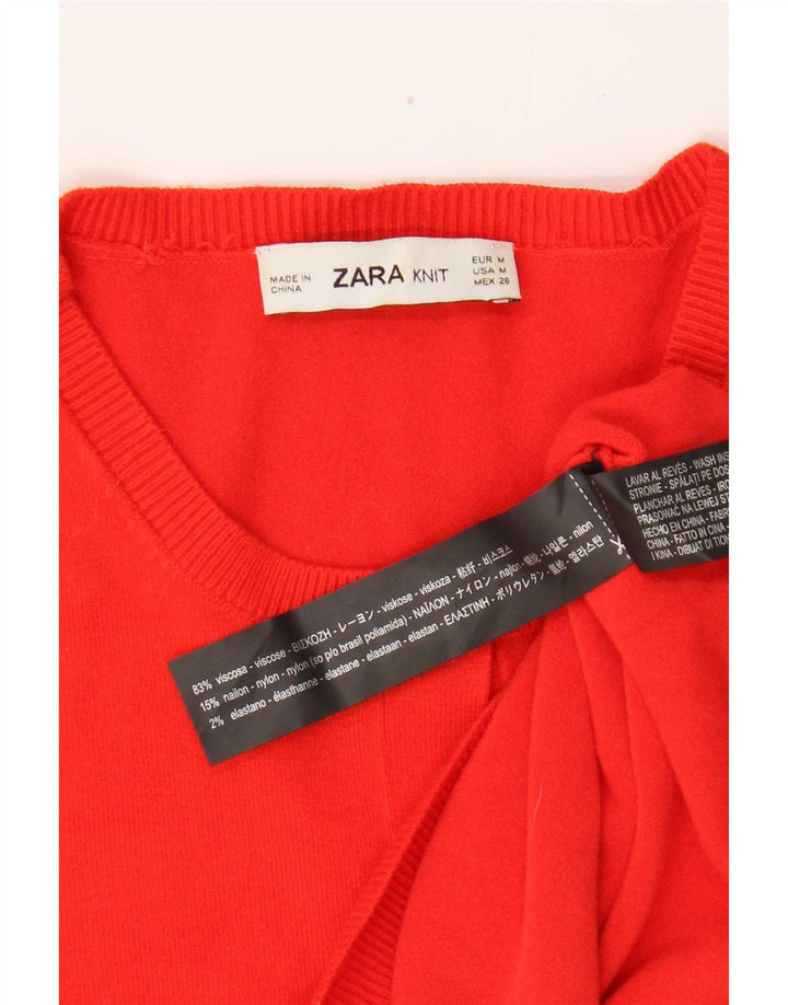 Sweter damski Zara UK 12, średni czerwony, wiskoza
