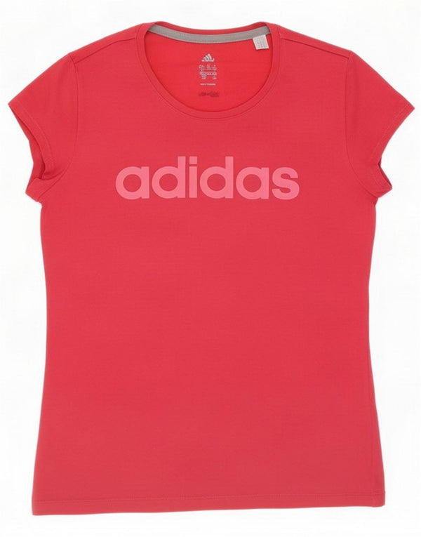 Damska koszulka Adidas Climalite Graphic Top UK 12/14 Średnia czerwona bawełna