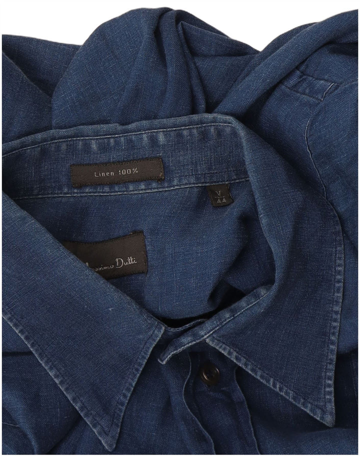 Koszula męska Massimo Dutti XL, granatowa, lniana