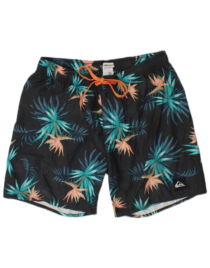 Męskie spodenki kąpielowe Quiksilver, średni granatowy, kwiatowy poliester