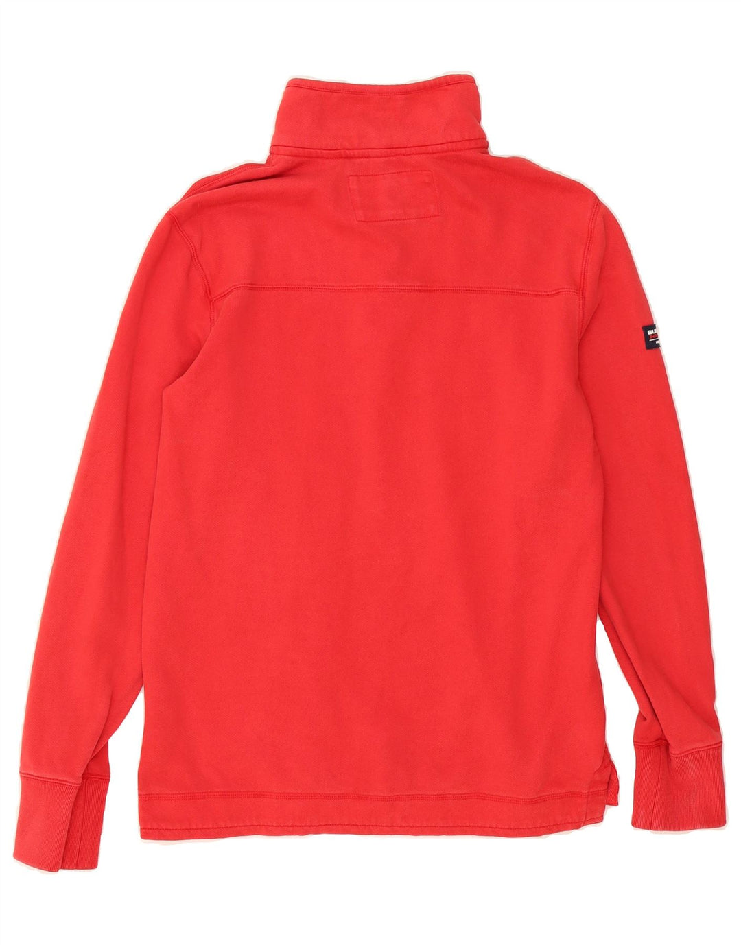 SUPERDRY Mens Zip Neck Sweatshirt Jumper Small Red Cotton Vintage Superdry and Second-Hand Superdry from Messina Hembry 