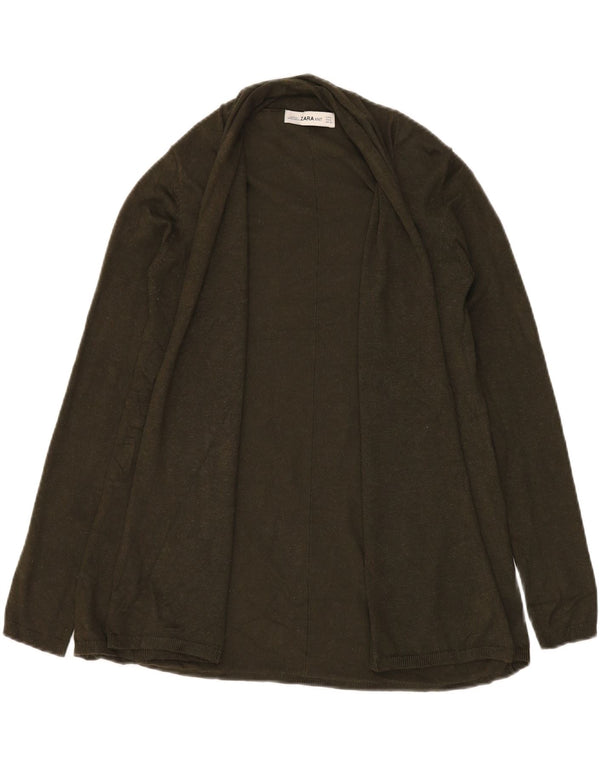 Sweter damski ZARA z otwartym kardiganem UK 10 Small Khaki, wiskoza