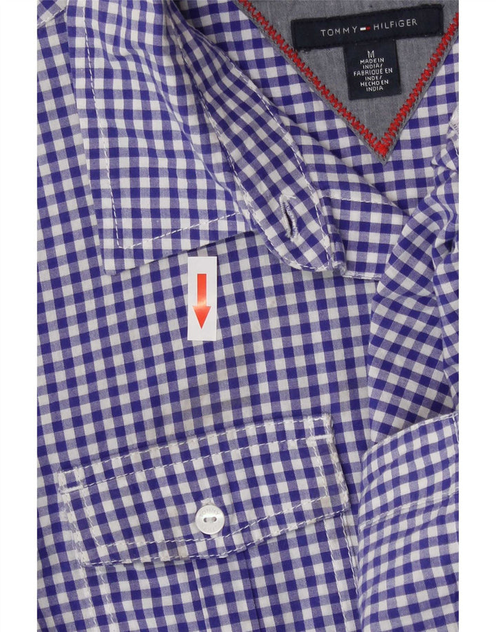 Koszula damska Tommy Hilfiger UK 12, średnia niebieska bawełniana kratka