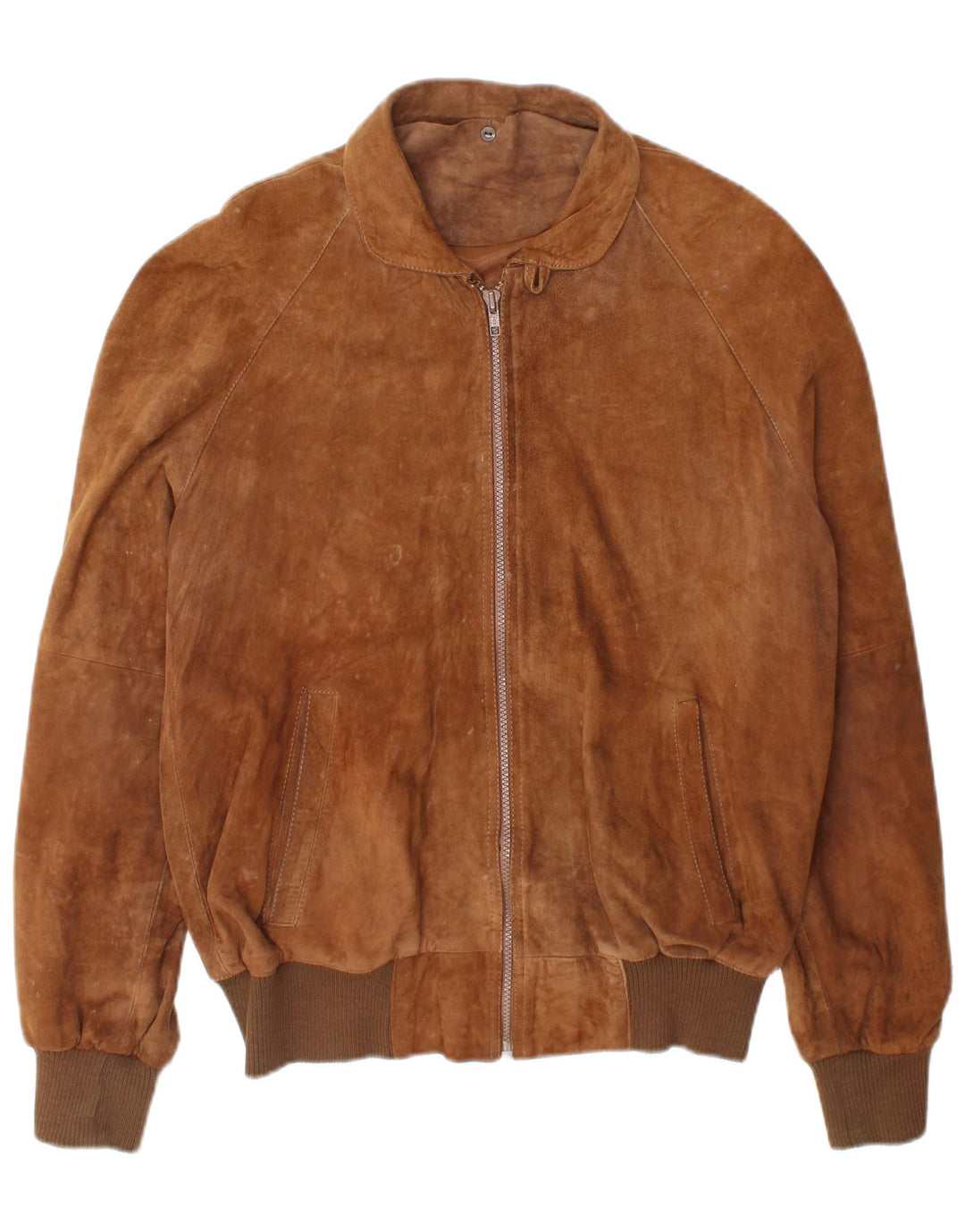 Męska zamszowa kurtka bomber w stylu vintage IT 50, duża brązowa