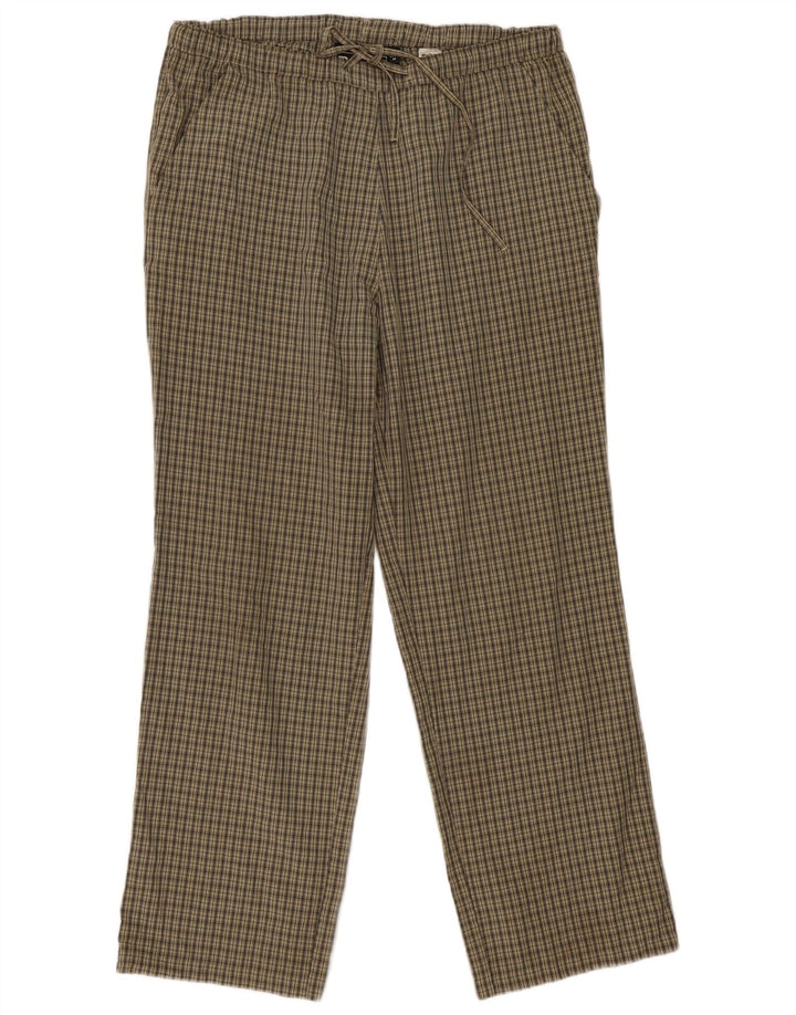 Damskie proste spodnie chino Rohan, średnie W30 L30 Khaki, poliester w kratę
