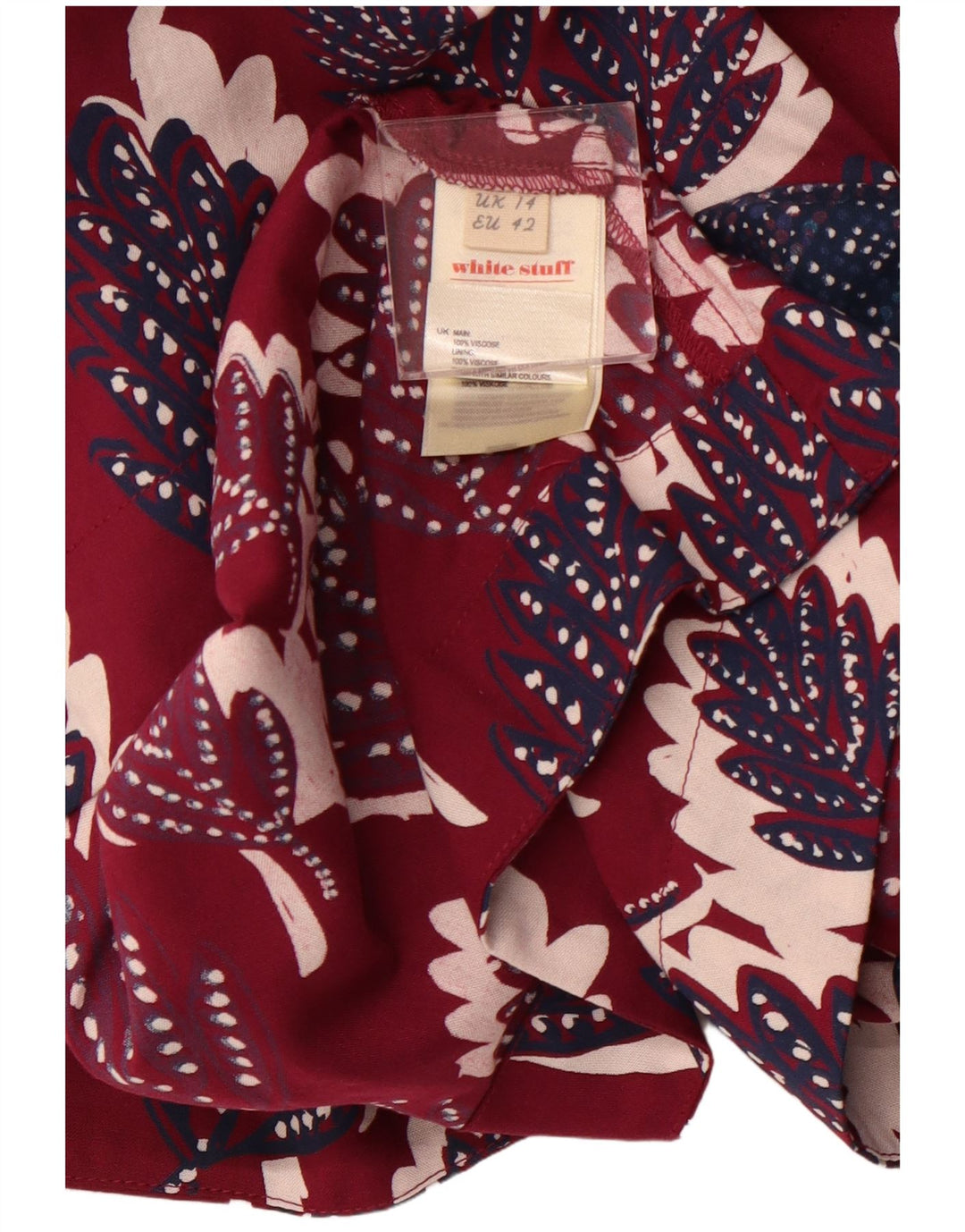 WHITE STUFF Damska spódnica o linii A UK 14 Large W34 Różowa wiskoza w kwiaty