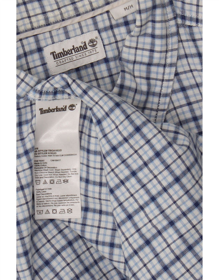 Koszula męska Timberland, bawełniana, w średnią niebieską kratkę