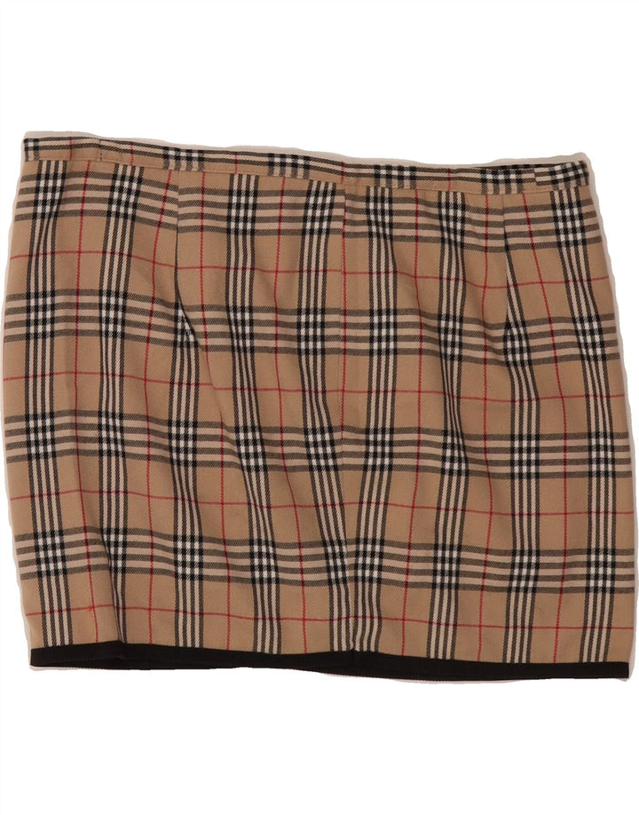 VINTAGE Womens Mini Skirt W32 Large  Brown Check Vintage Vintage and Second-Hand Vintage from Messina Hembry 