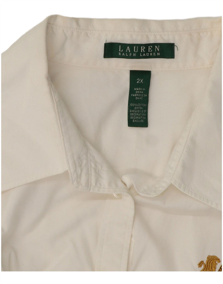 Koszula damska RALPH LAUREN UK 20 2XL Biała bawełna