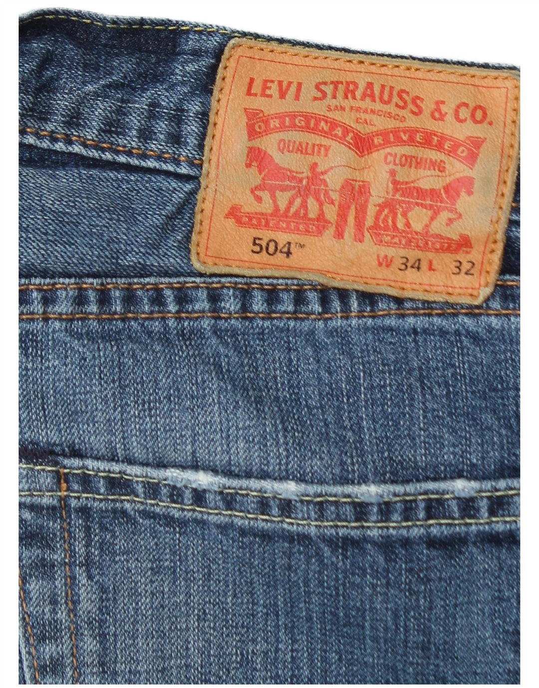 Męskie jeansy Levi's 504 Straight W34 L32 Niebieskie bawełniane