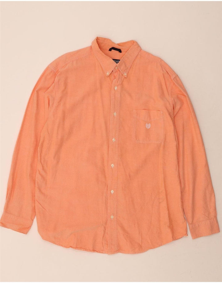 CHAPS Mens Shirt 2XL Orange Cotton Vintage Chaps and Second-Hand Chaps from Messina Hembry 