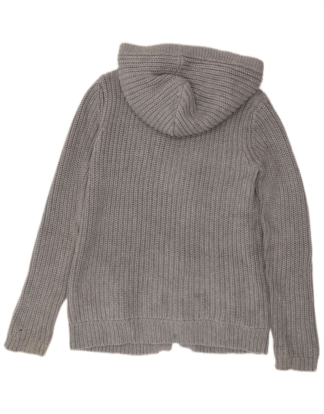 Męski sweter rozpinany Tommy Hilfiger z kapturem, średnioszary, bawełniany