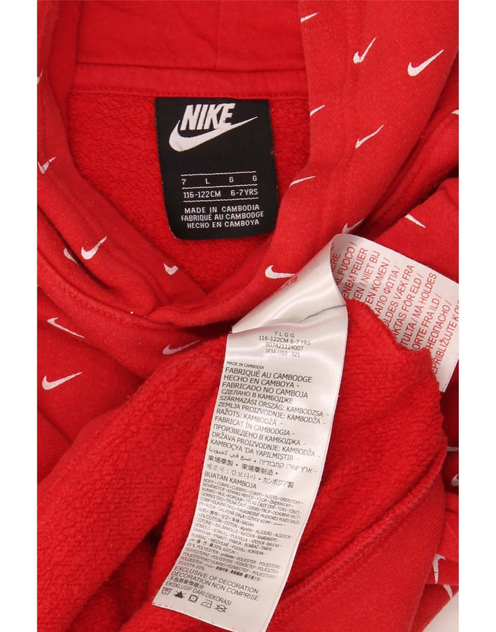 Chłopięcy sweter z kapturem Nike 6-7 lat, czerwony, bawełniany