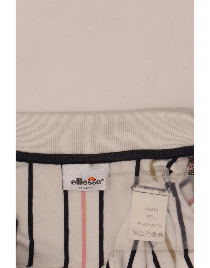 Męska koszulka polo Ellesse, duża, bawełniana w białe paski